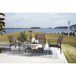 Zariyah Outdoor Love/Chairs/Table Set (Set of 4)
