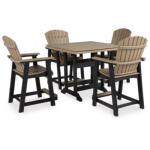 Fairen Trail Outdoor Counter Height Dining Table with 4 Barstools
