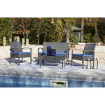 Alina Outdoor Love/Chairs/Table Set (Set of 4)