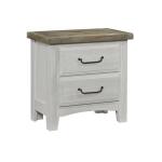 Sawmill 2-Drawer Nightstand Alabaster 2-Tone