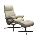 Stressless® View (L) Cross Base Recliner with Ottoman