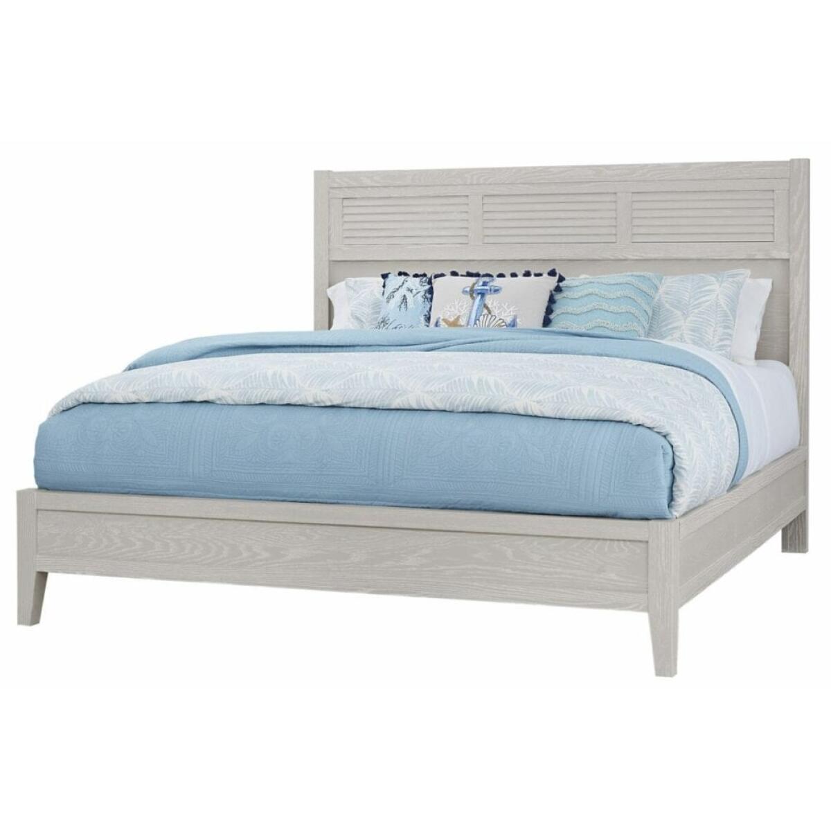 Oyster Grey Queen Bed with Low Profile Oyster Grey Queen Bed with Low Profile - Image 1