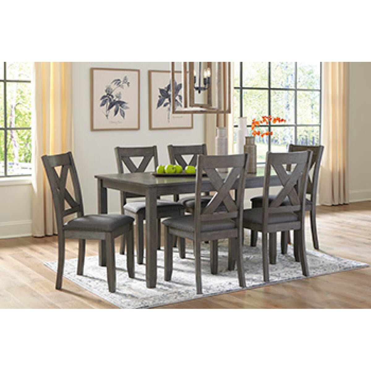 44f36d38ea9026ef23fd972f31d06e31 Caitbrook Dining Table and Chairs (Set of 7) - Image 1