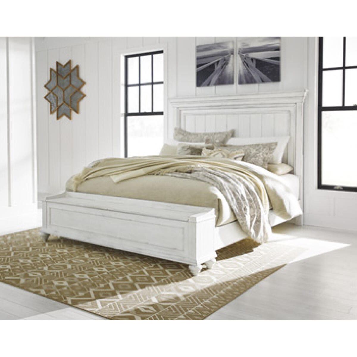 4f57649eb39bf9ed6d8c6b34903957b4 Kanwyn Queen Panel Bed with Storage Bench - Image 1