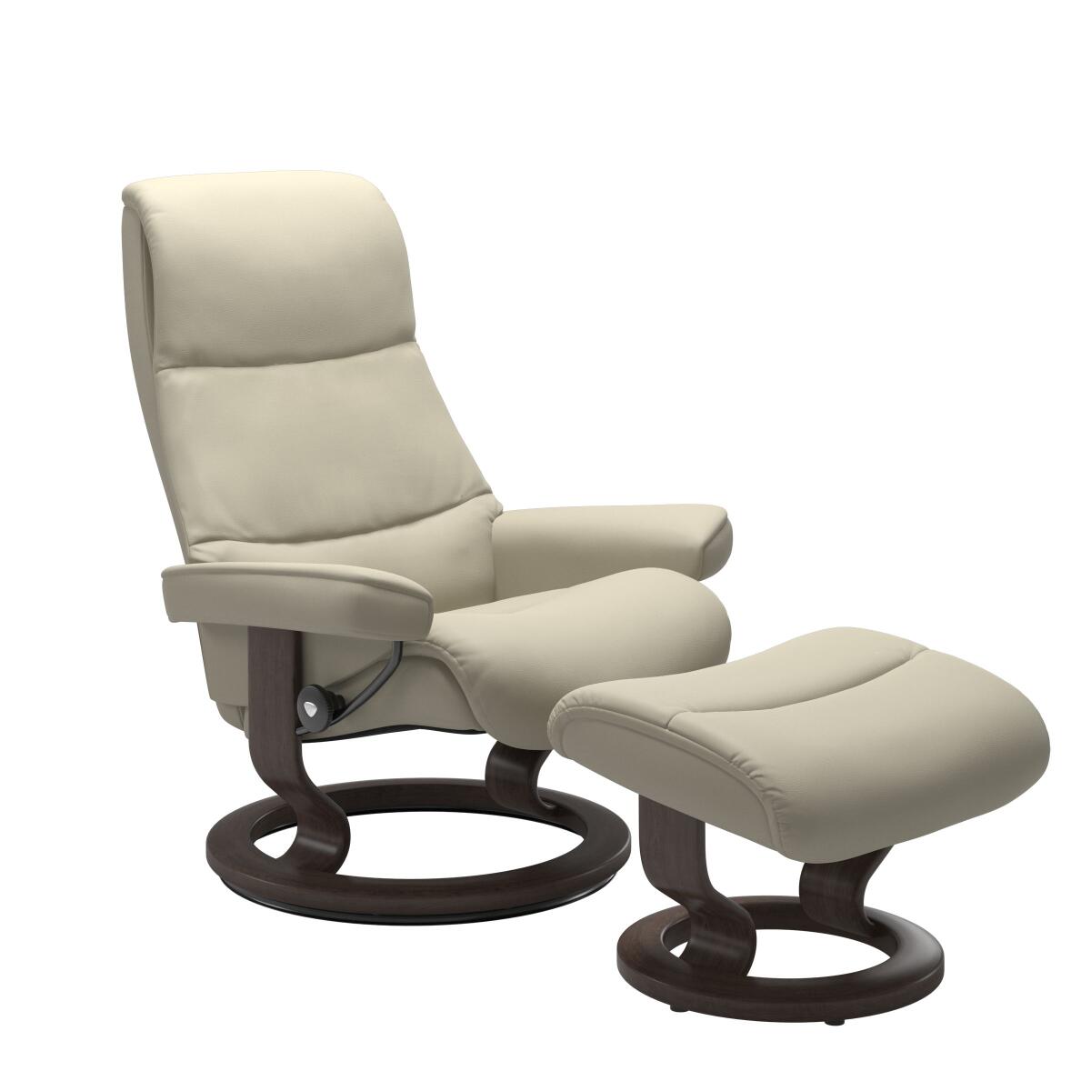 a8cb5bb9a9bb7a12618d174308b36f3c Stressless® View (S) Classic Base Recliner with Ottoman - Image 1