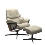 Stressless® Reno (L) Cross Base Recliner with Ottoman