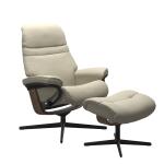 Stressless® Sunrise (S) Cross Base Recliner with Ottoman