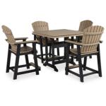 Fairen Trail Outdoor Counter Height Dining Table with 4 Barstools - Image 3