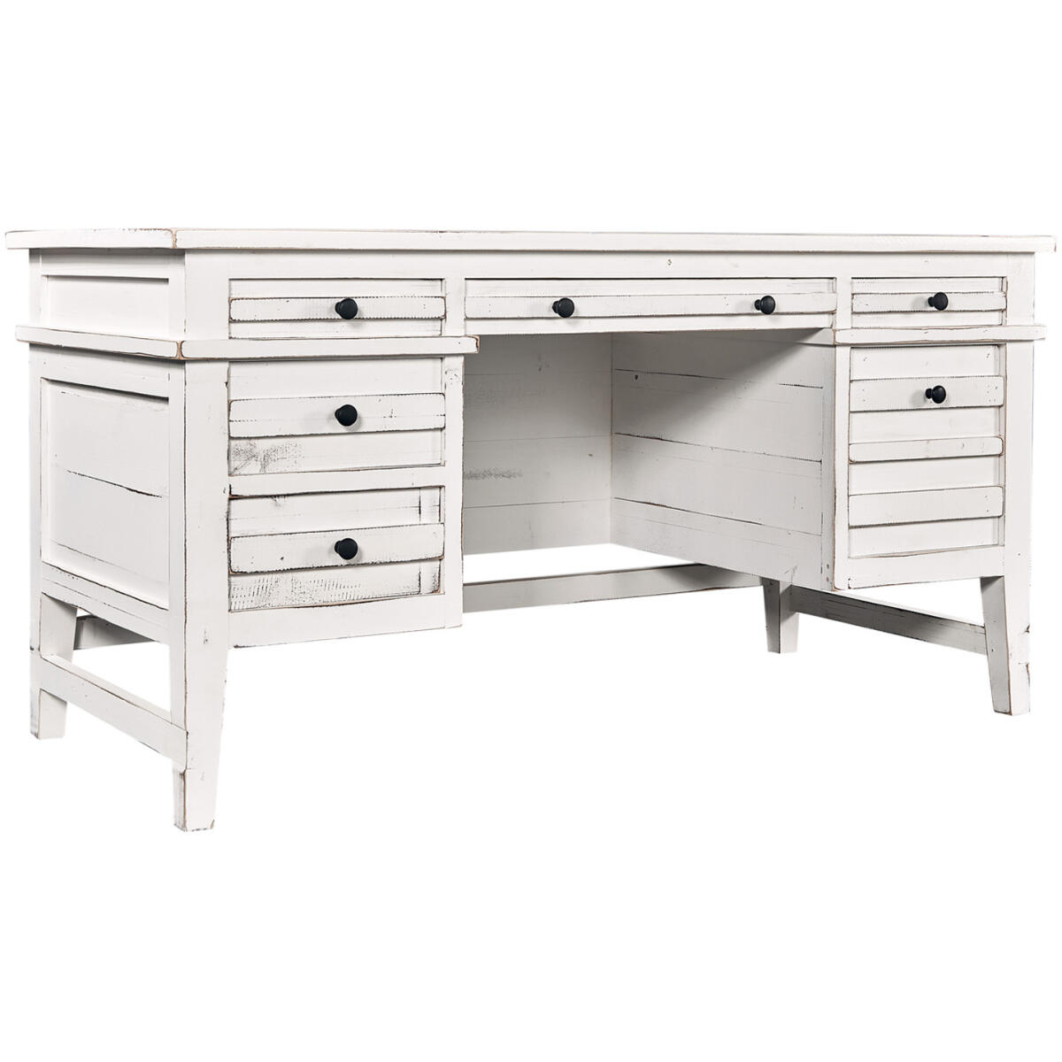 Reeds Farm Half Ped Desk Black Reeds Farm Half Ped Desk Black - Image 1