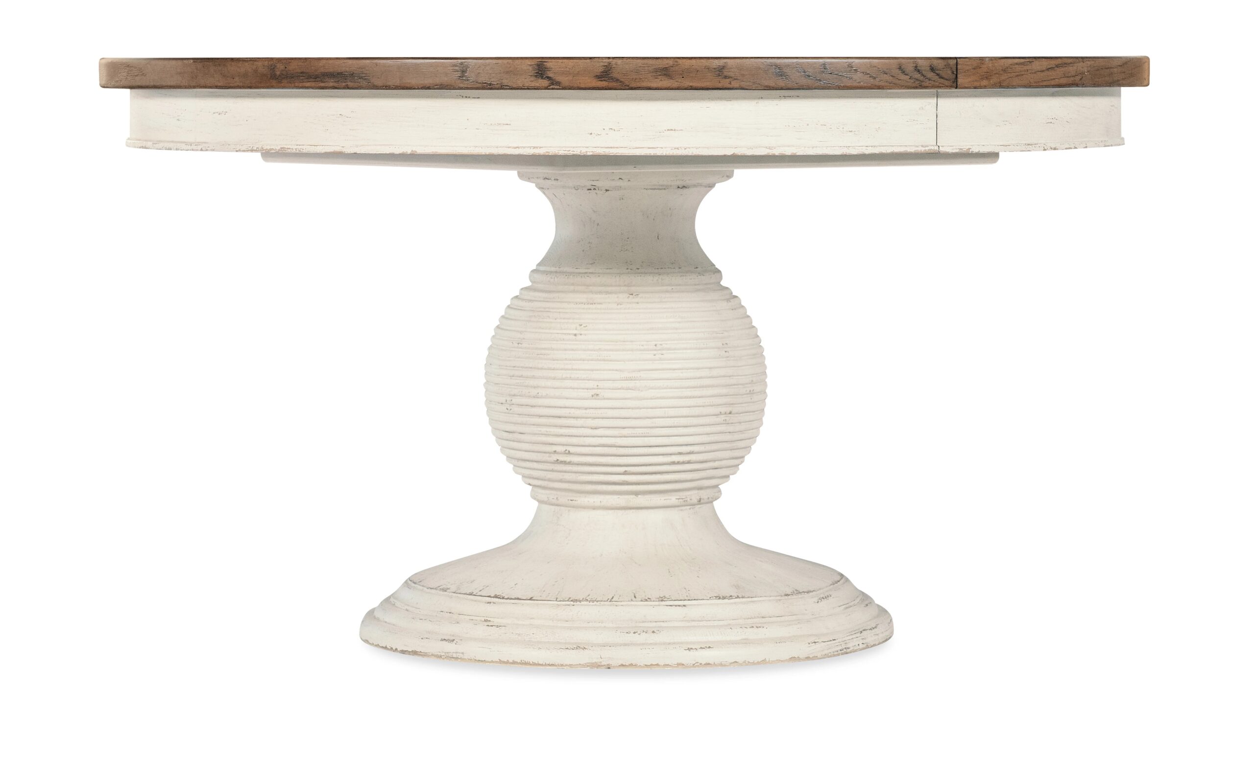 Americana Round Pedestal Dining Table with 1-22in Leaf Eeb70da7ce314d35c809e0789a7f1082 Scaled