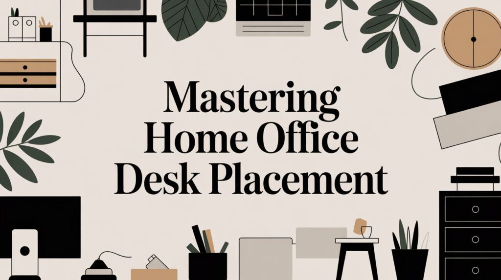 home office desk placement office illustration