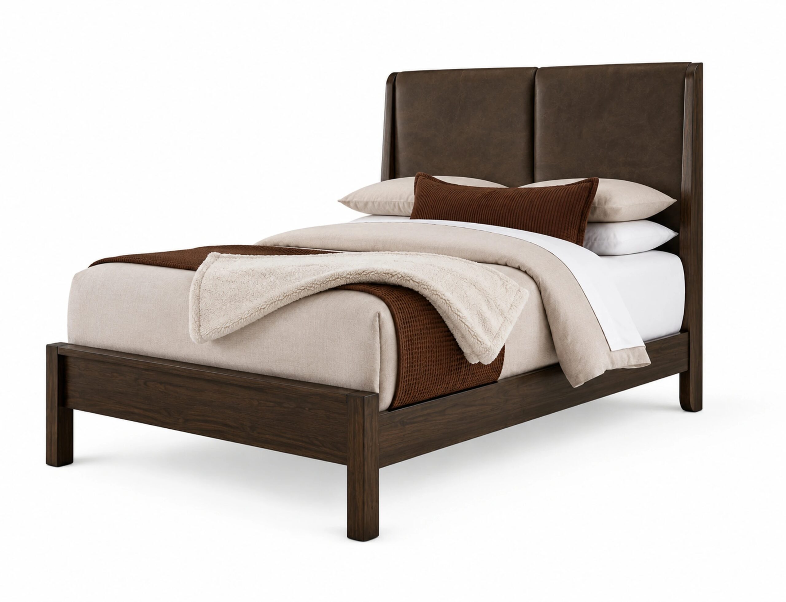 Queen Shelter Uph Bed-Sedona Brown