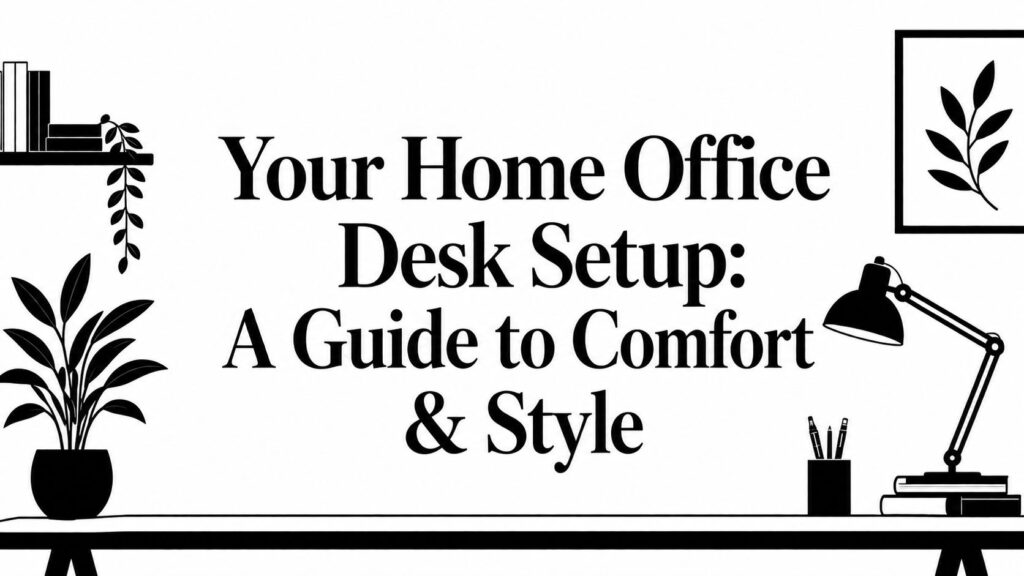home office desk setup desk illustration