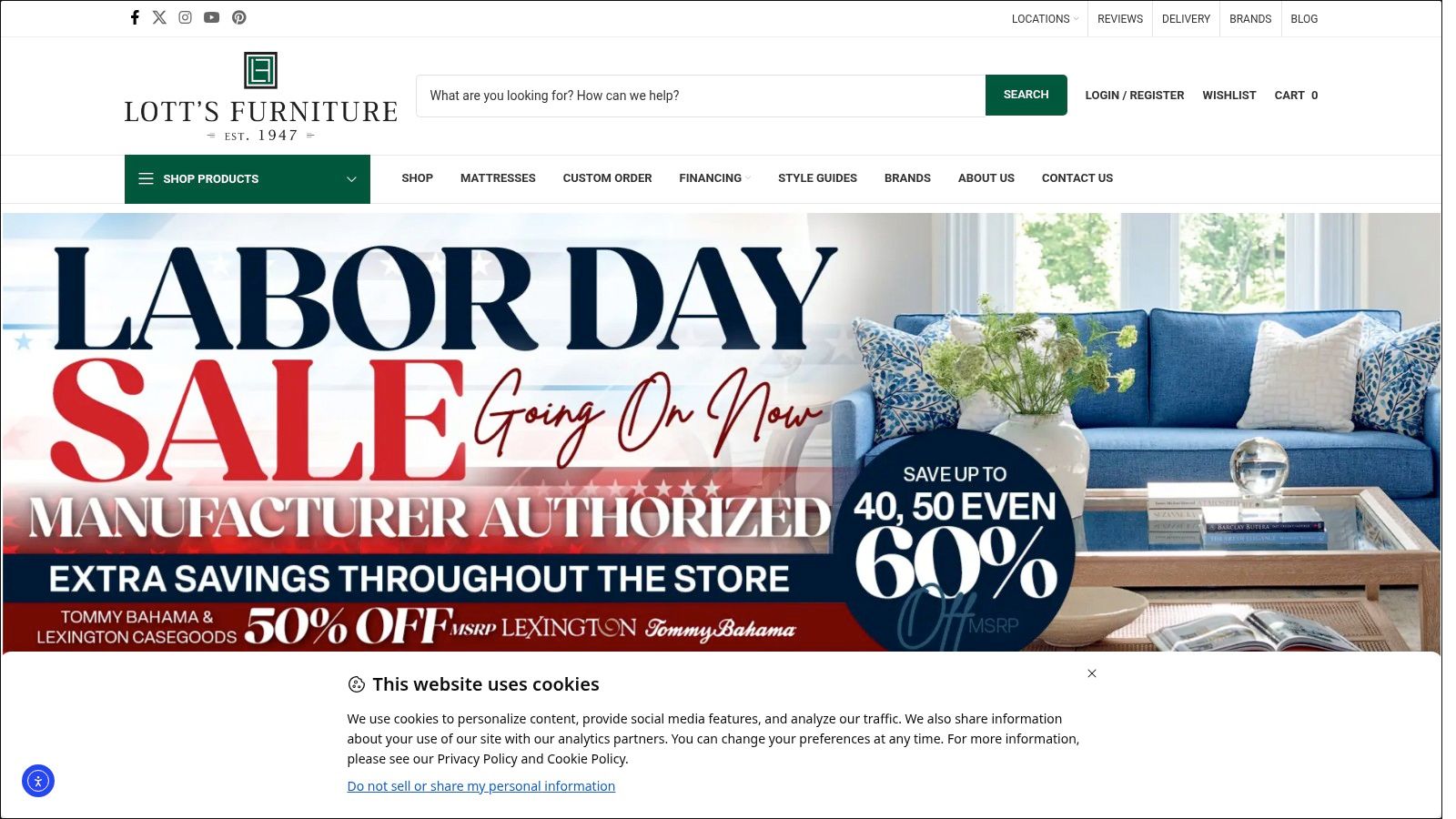 Screenshot from https://www.lottsfurniture.com
